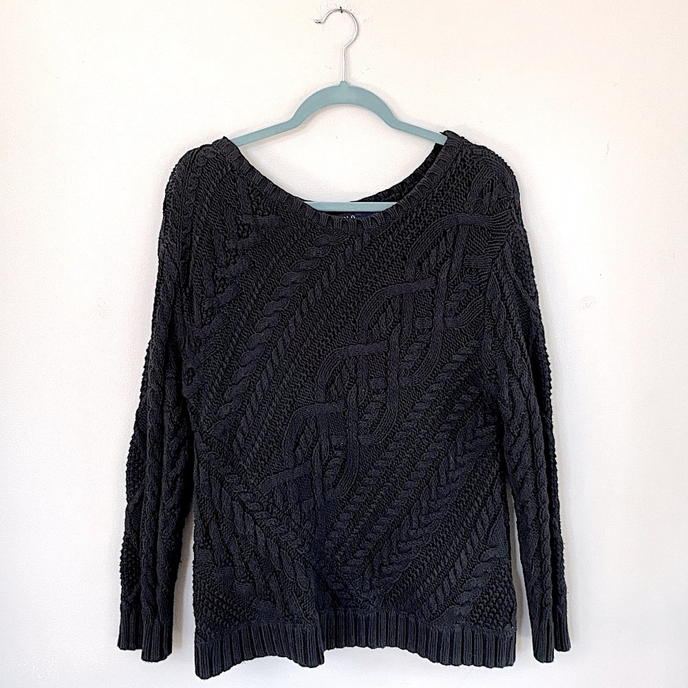 POLO Ralph Lauren Women’s 100% Cotton Black Cable Knit Sweater Size Large